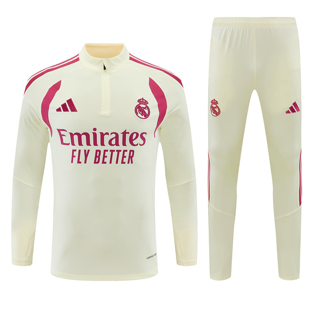 Survêtement ensemble jogging Real Madrid Beige 2026/27 - Adulte
