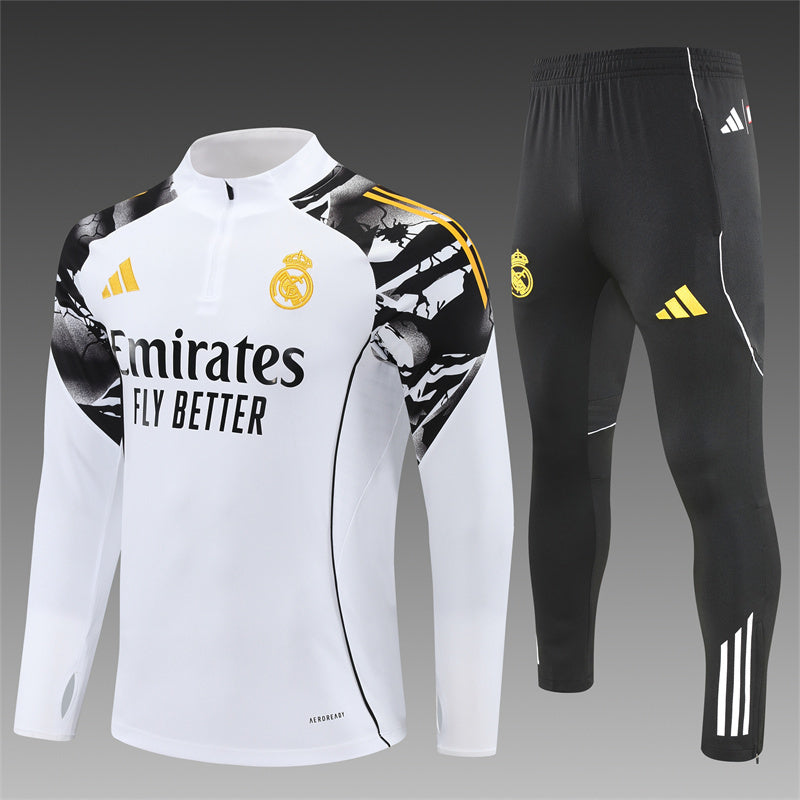 Survêtement Ensemble Jogging Real Madrid Blanc 2025/26 - Adult/ Enfant