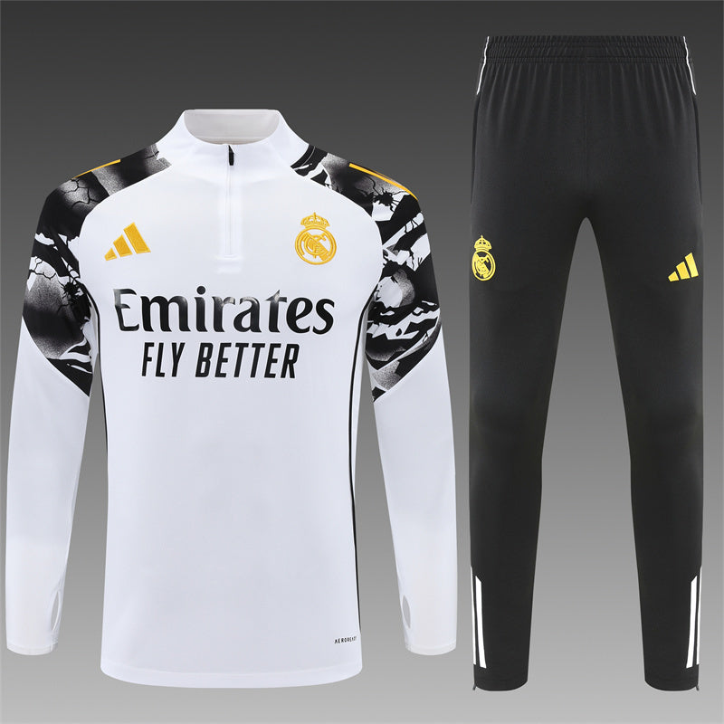 Survêtement Ensemble Jogging Real Madrid Blanc 2025/26 - Adult/ Enfant