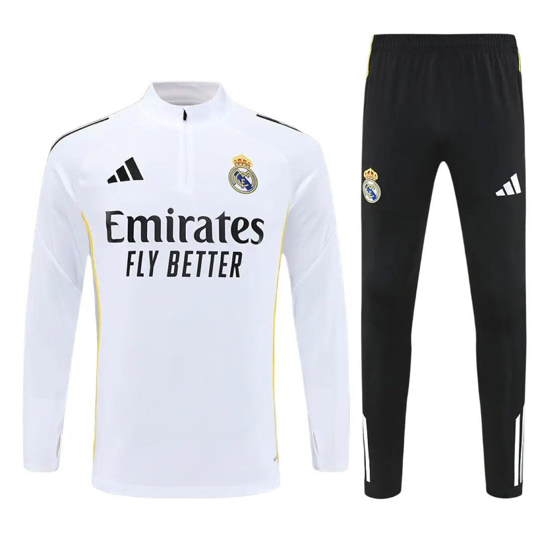 Survêtement Ensemble Jogging Real Madrid Blanc 2025/26 - Adulte