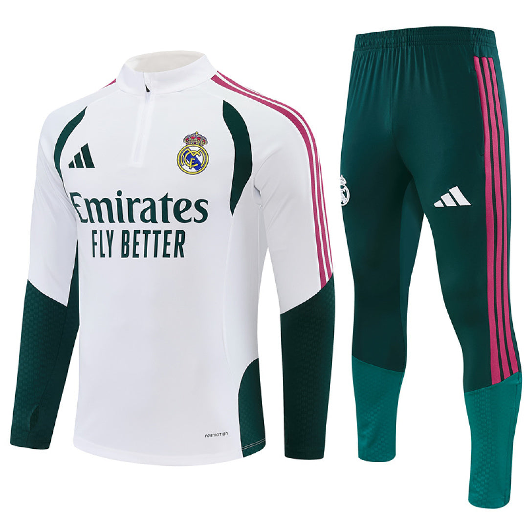 Survêtement Ensemble Jogging Real Madrid Blanc et Vert 2026/27 - Adult/ Enfant