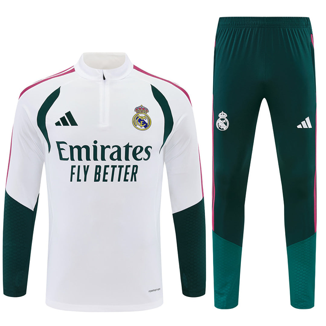 Survêtement Ensemble Jogging Real Madrid Blanc et Vert 2026/27 - Adult/ Enfant