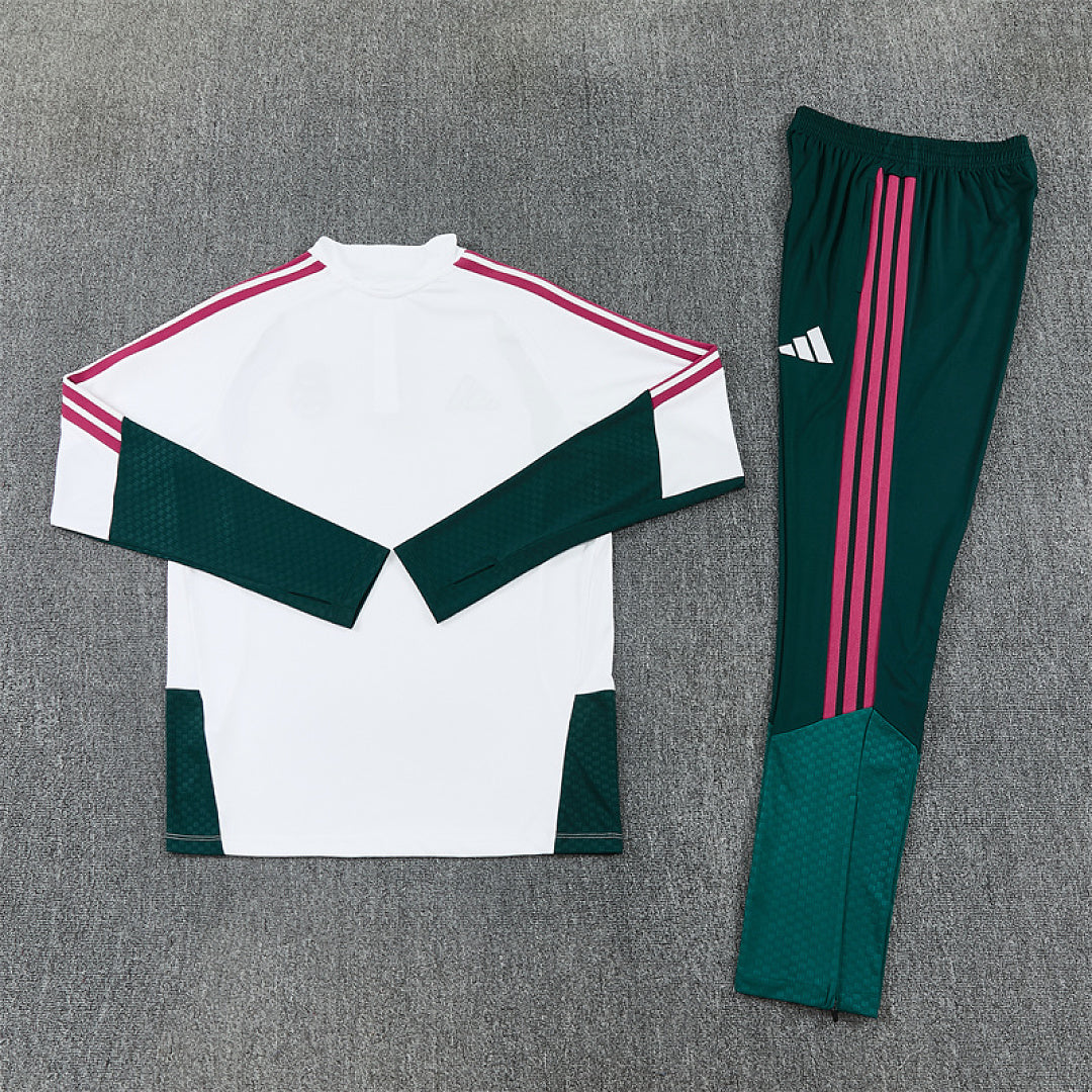 Survêtement Ensemble Jogging Real Madrid Blanc et Vert 2026/27 - Adult/ Enfant
