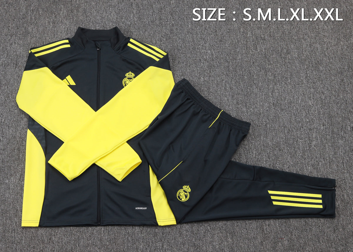 Survêtement ensemble jogging Real Madrid Gris Foncé Jaune 2025/26