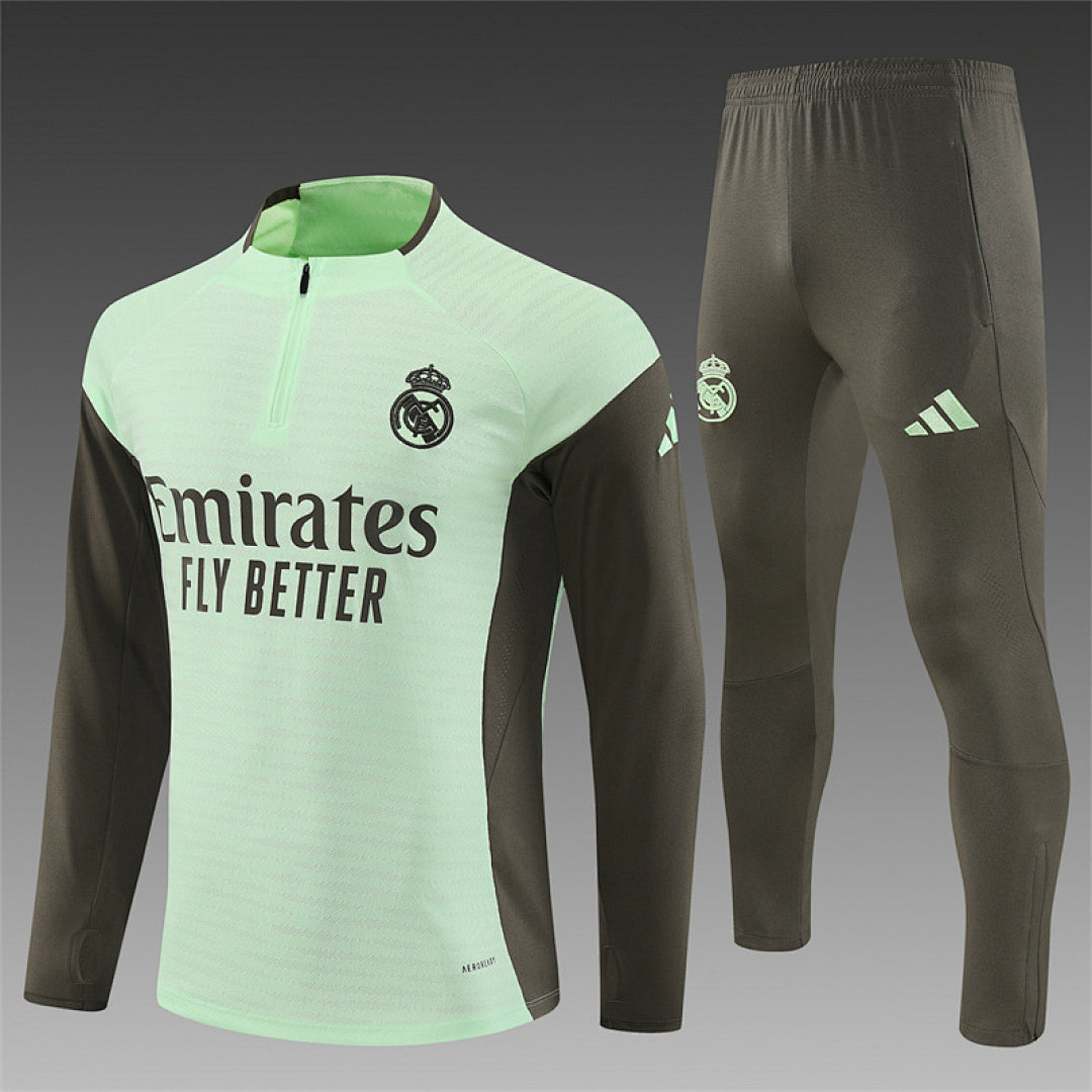 Survêtement Ensemble Jogging Real Madrid Vert Clair 2025/26 - Adult/ Enfant