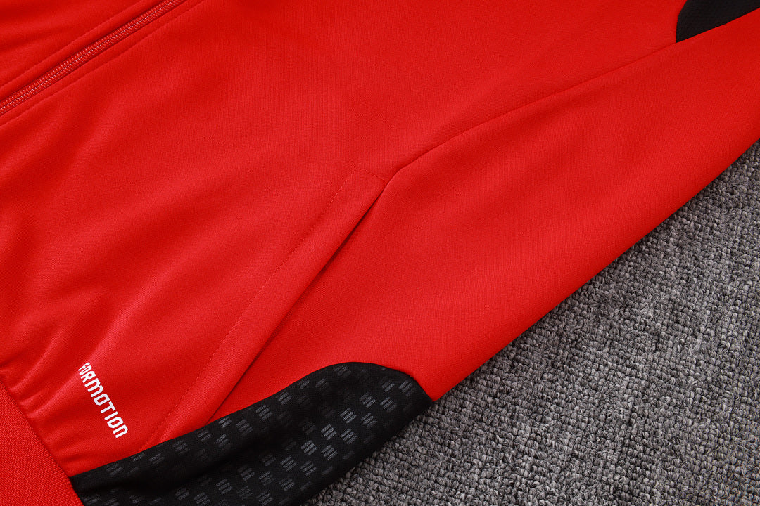 Survêtement Ensemble Jogging Veste Zippée Manchester Rouge et Noir
