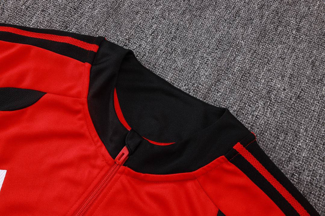 Survêtement Ensemble Jogging Veste Zippée Manchester Rouge et Noir