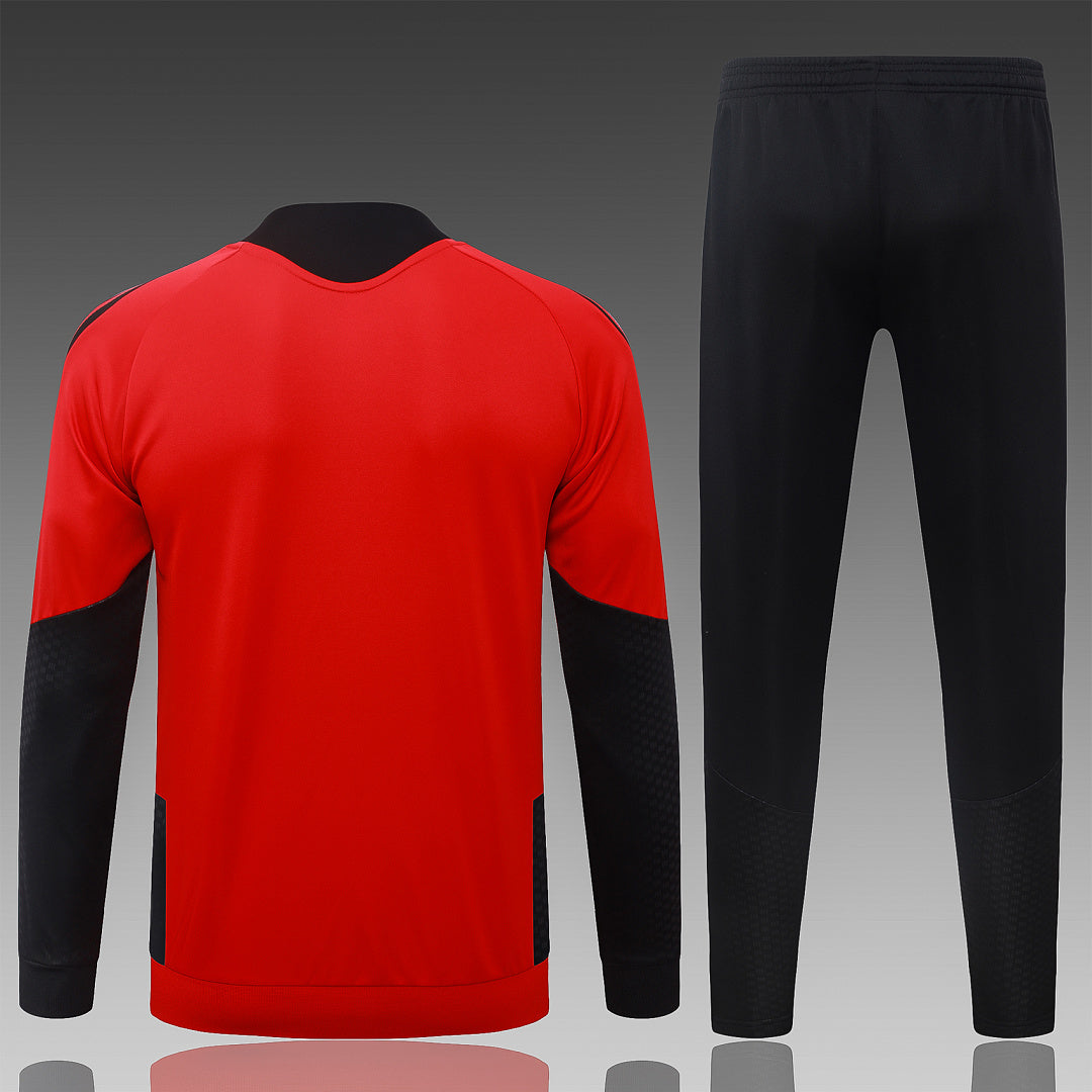 Survêtement Ensemble Jogging Veste Zippée Manchester Rouge et Noir