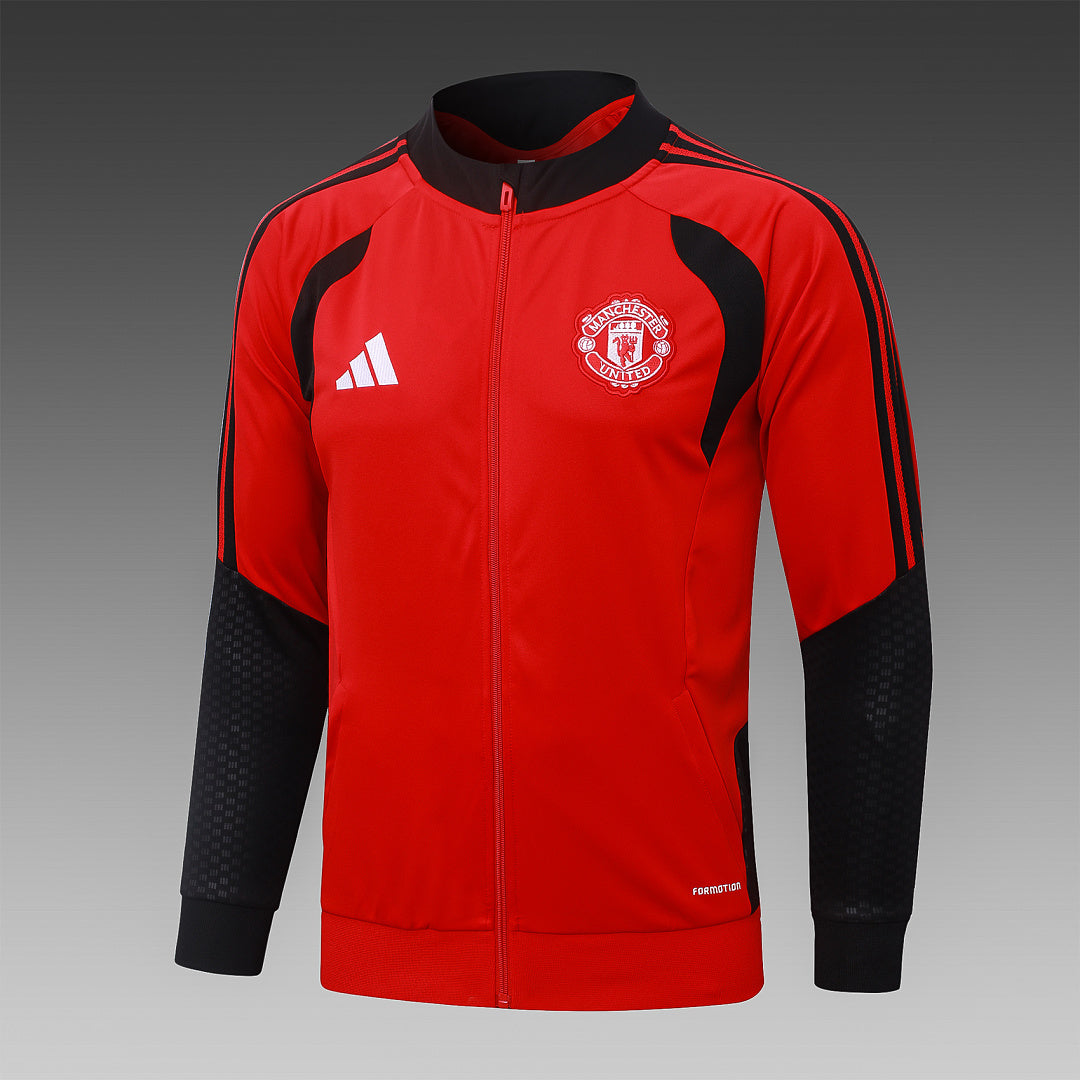 Survêtement Ensemble Jogging Veste Zippée Manchester Rouge et Noir