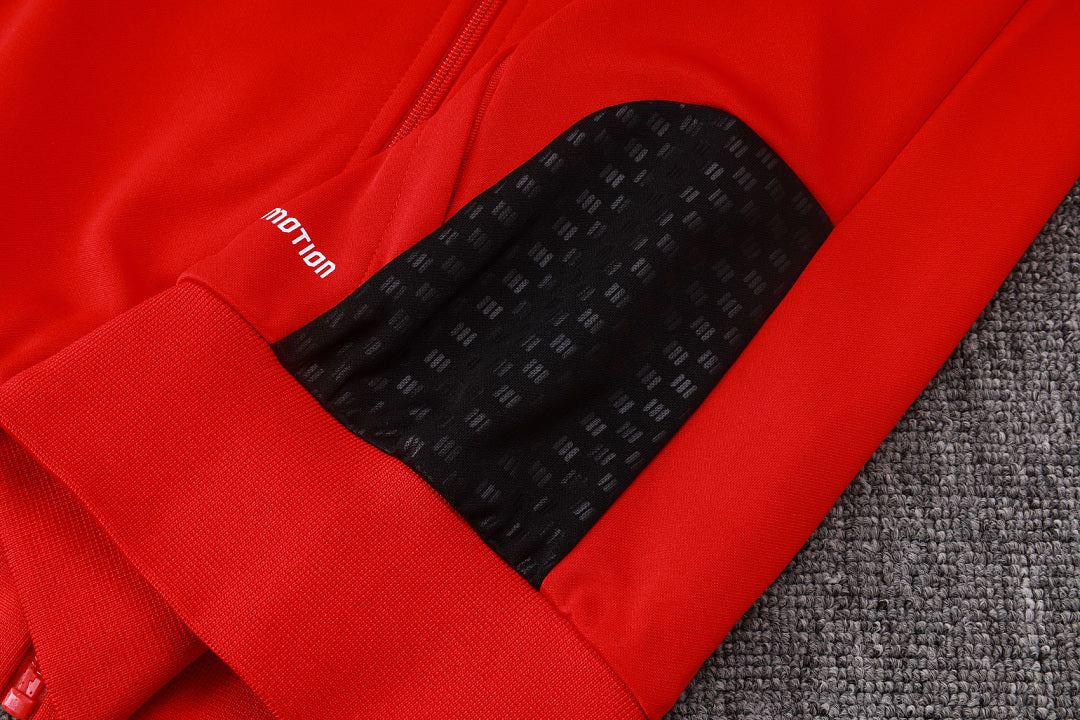 Survêtement Ensemble Jogging Veste Zippée Manchester Rouge et Noir