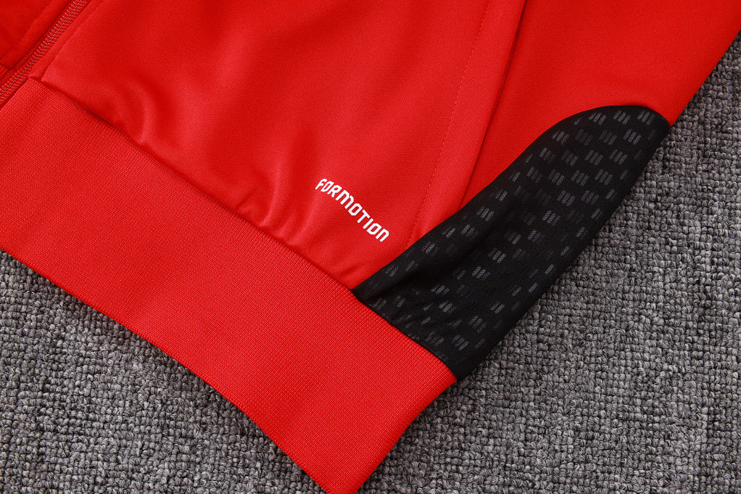 Survêtement Ensemble Jogging Veste Zippée Manchester Rouge et Noir
