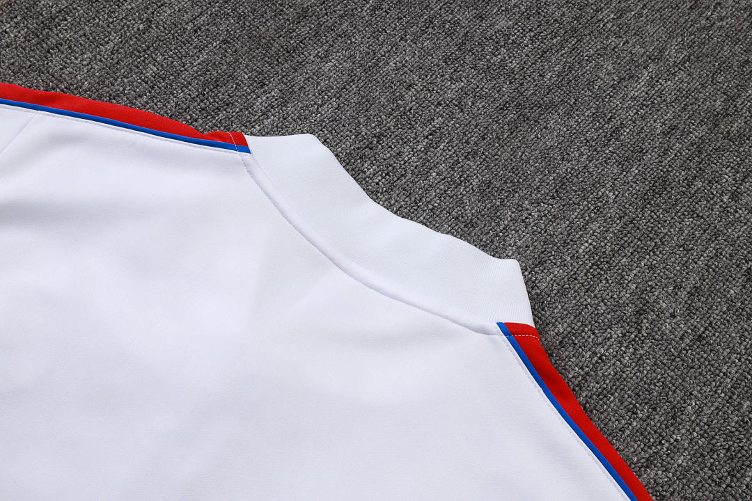 Survêtement Ensemble Jogging Veste Zippée Paris Blanc Rouge