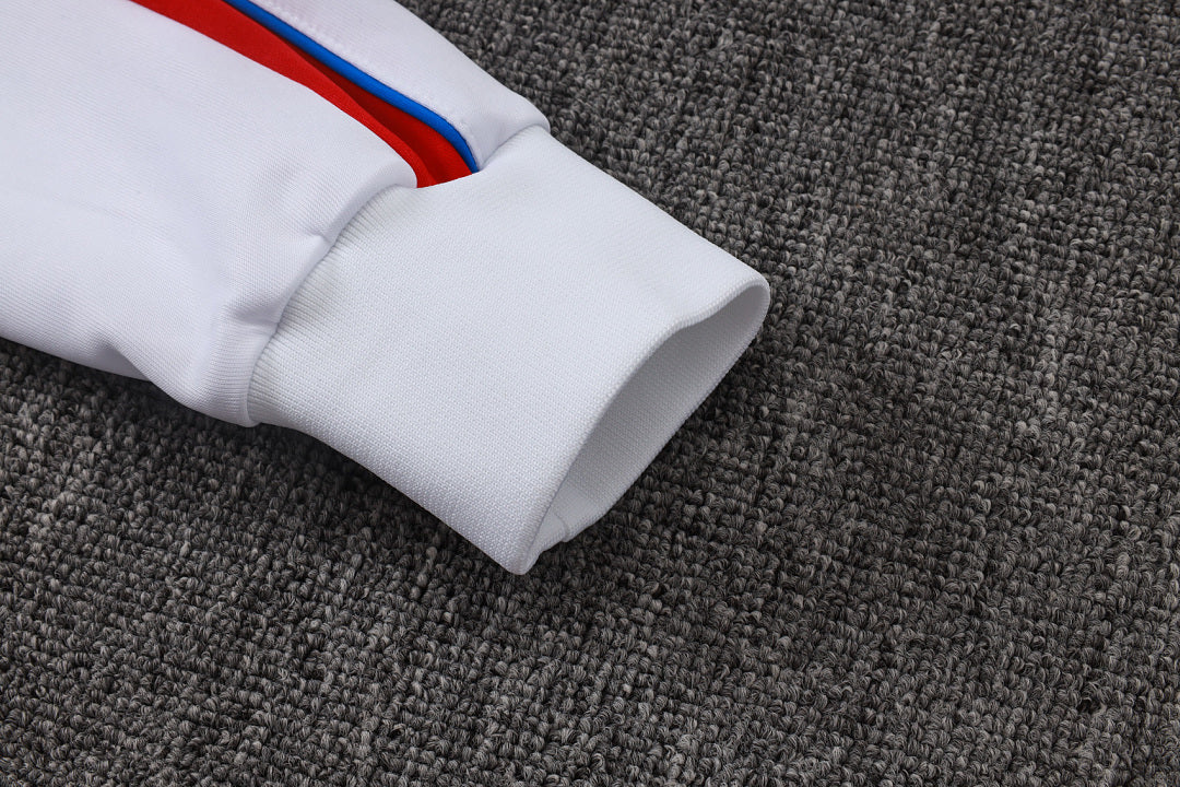Survêtement Ensemble Jogging Veste Zippée Paris Blanc Rouge