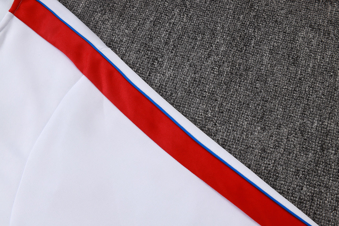 Survêtement Ensemble Jogging Veste Zippée Paris Blanc Rouge