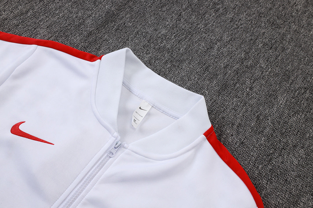 Survêtement Ensemble Jogging Veste Zippée Paris Blanc Rouge