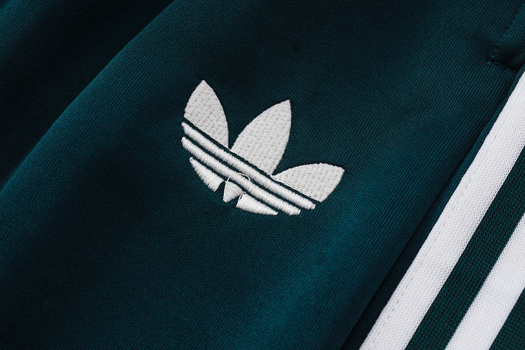 Survêtement Ensemble Veste Fermeture Éclair Real Madrid Vert Foncé Beige