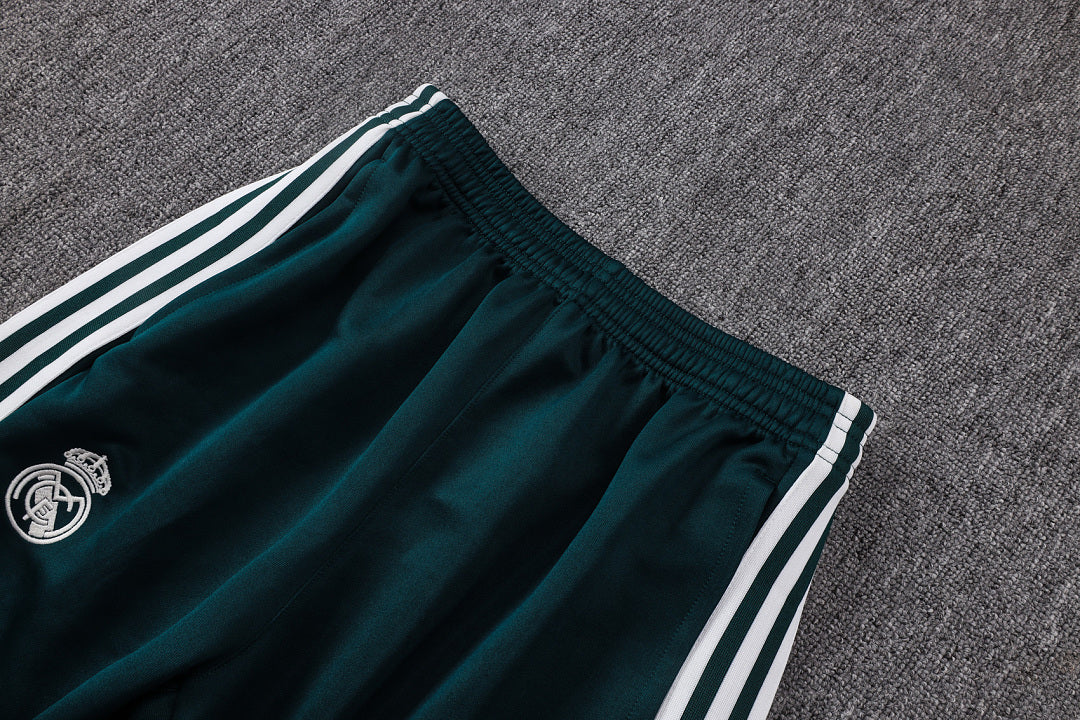 Survêtement Ensemble Veste Fermeture Éclair Real Madrid Vert Foncé Beige