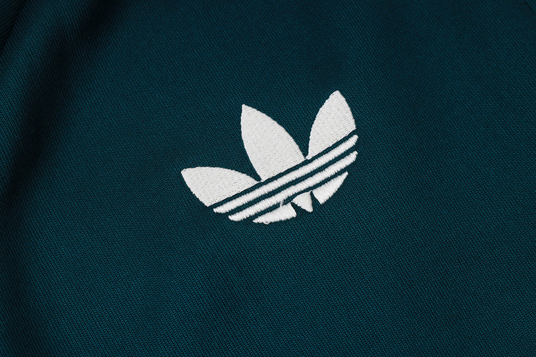 Survêtement Ensemble Veste Fermeture Éclair Real Madrid Vert Foncé Beige