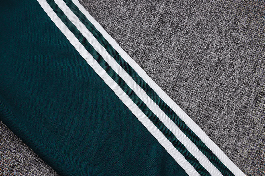 Survêtement Ensemble Veste Fermeture Éclair Real Madrid Vert Foncé Beige