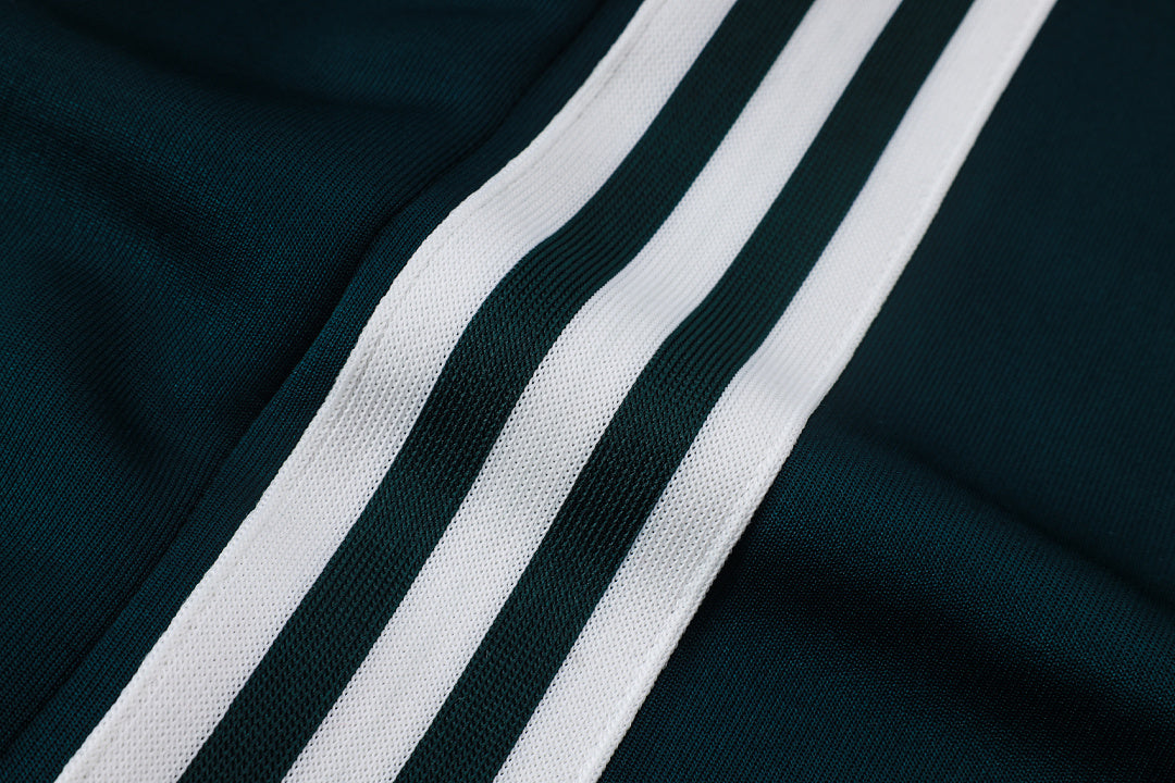 Survêtement Ensemble Veste Fermeture Éclair Real Madrid Vert Foncé Beige