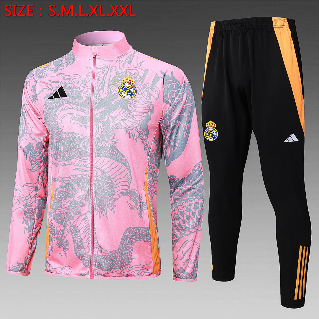 Survêtement Ensemble Veste Longue Real Madrid Rose 2024/25