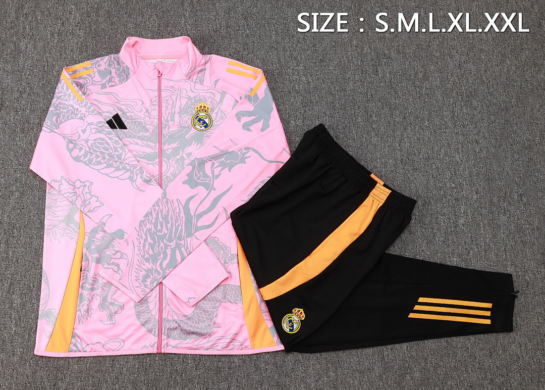 Survêtement Ensemble Veste Longue Real Madrid Rose 2024/25