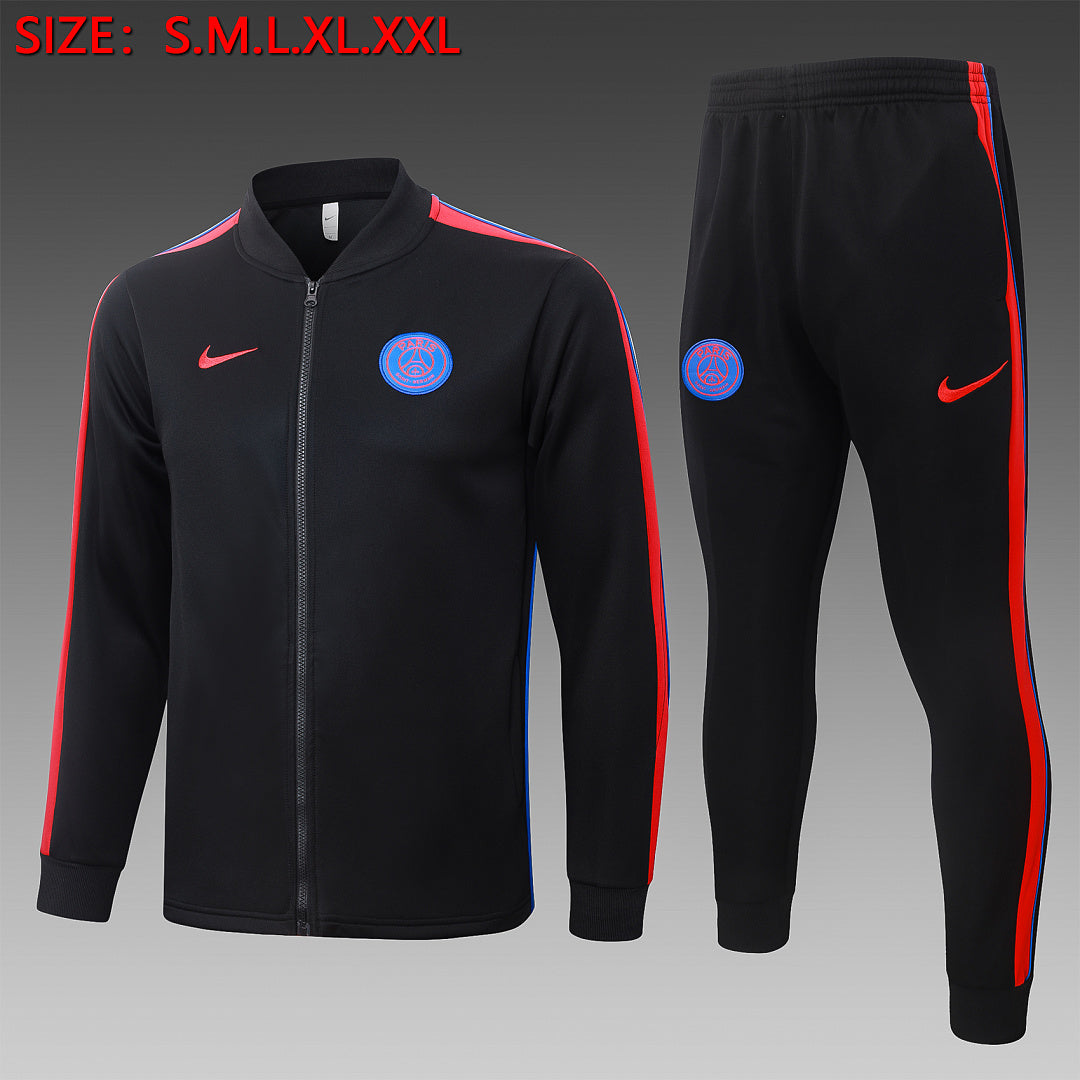 Survêtement Ensemble Veste Paris Noir et Rouge