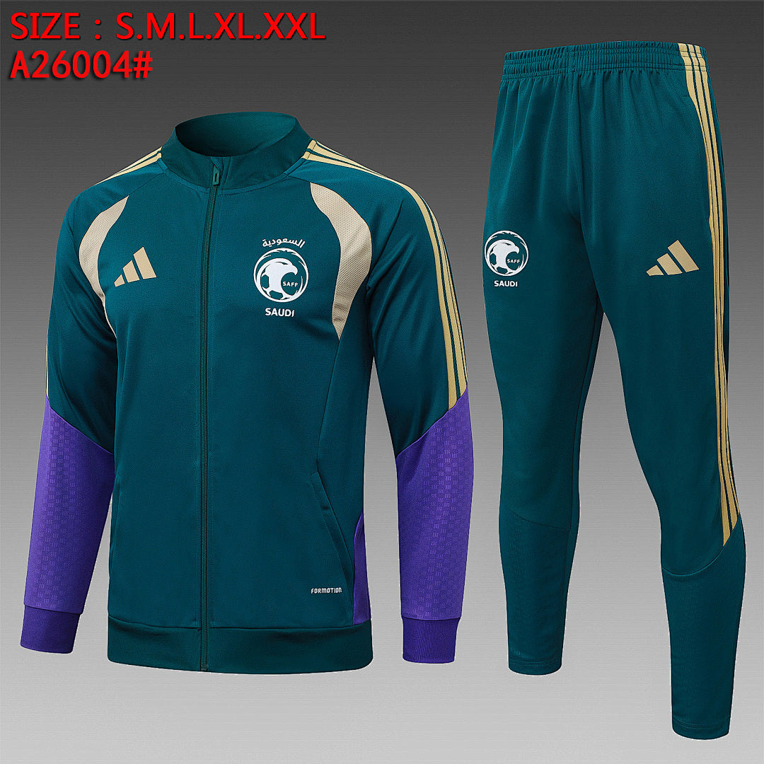 Survêtement Ensemble Veste Zip Arabie Saoudite Vert Foncé
