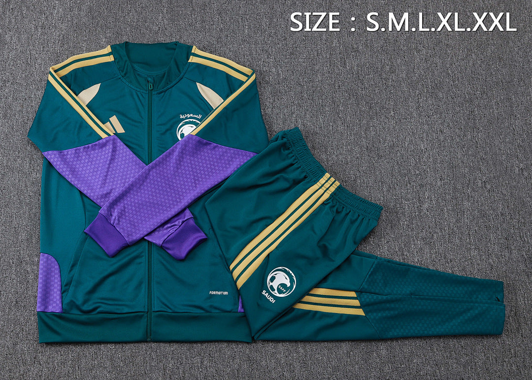 Survêtement Ensemble Veste Zip Arabie Saoudite Vert Foncé