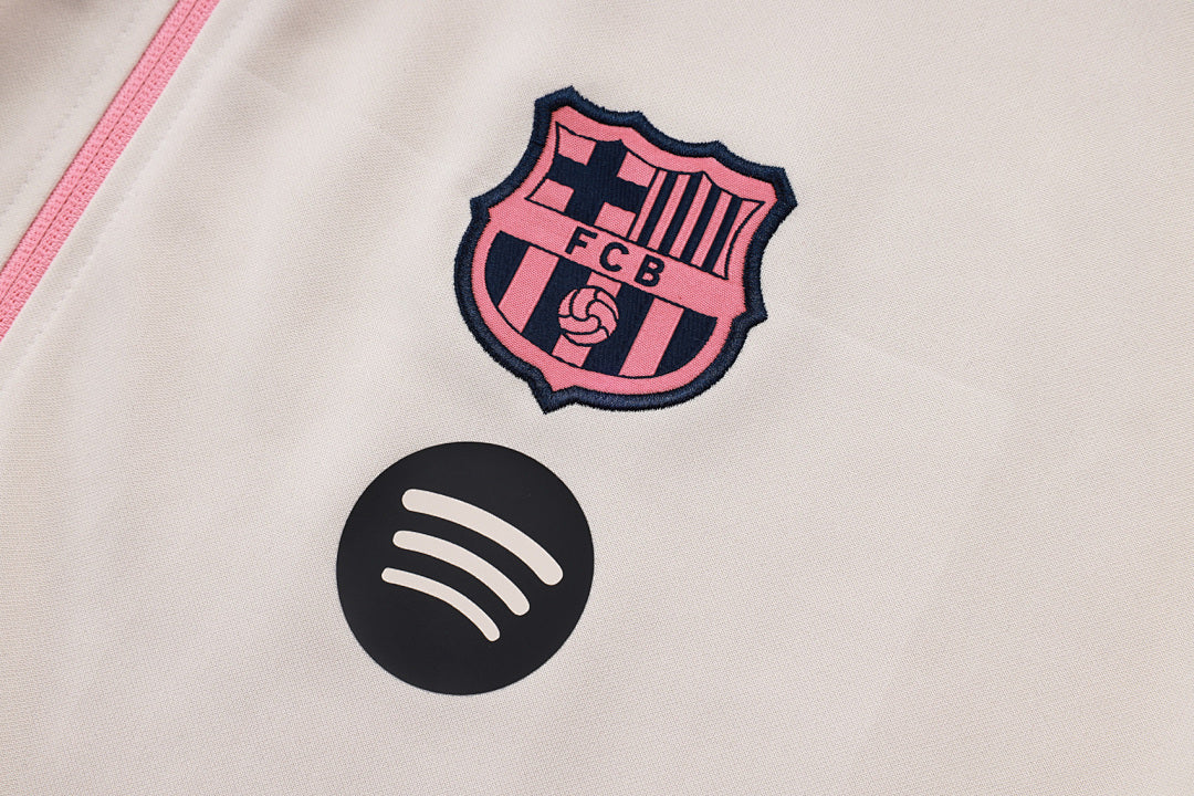Survêtement Veste Jogging Capuche FC Barcelone Beige 2025/26
