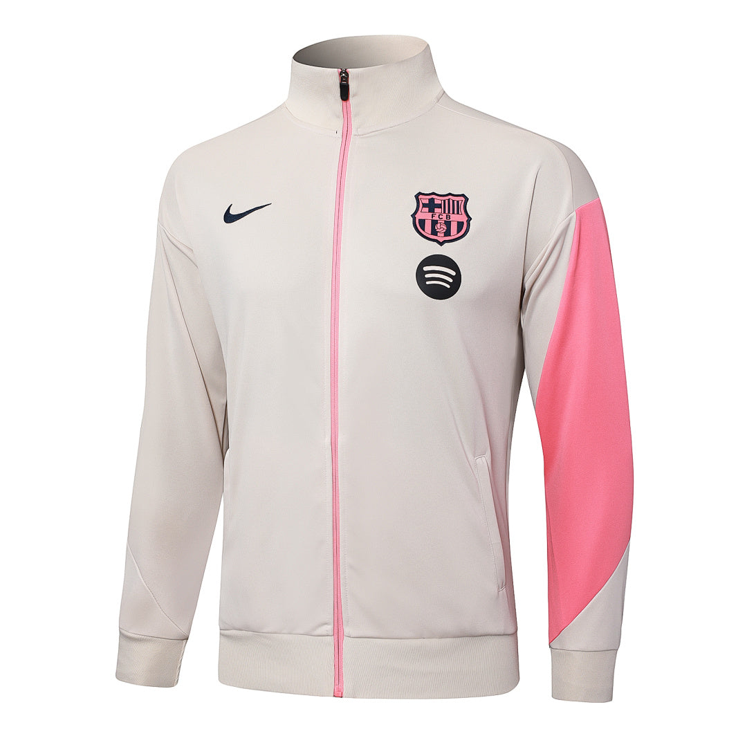 Survêtement Veste Jogging Capuche FC Barcelone Beige 2025/26