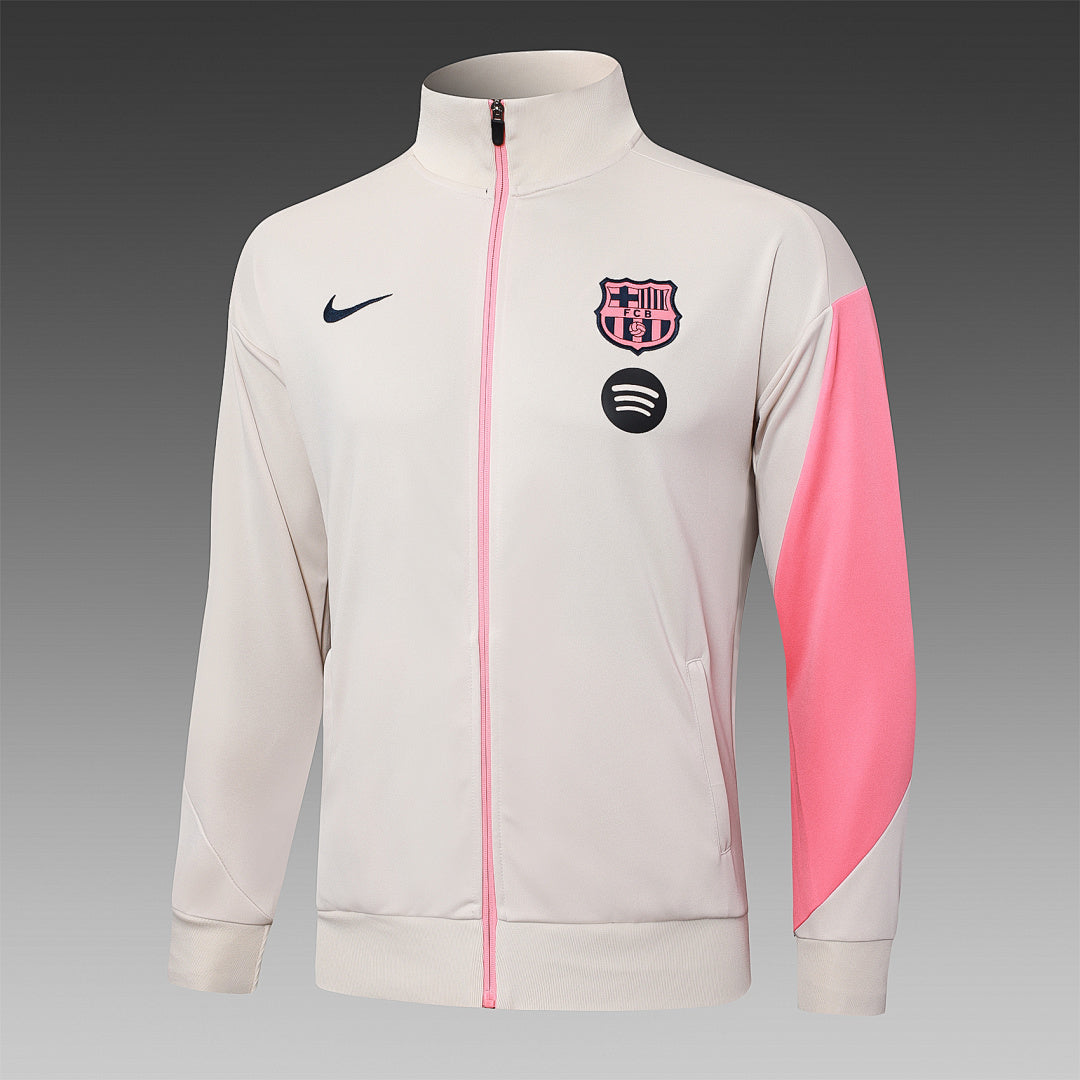 Survêtement Veste Jogging Capuche FC Barcelone Beige 2025/26