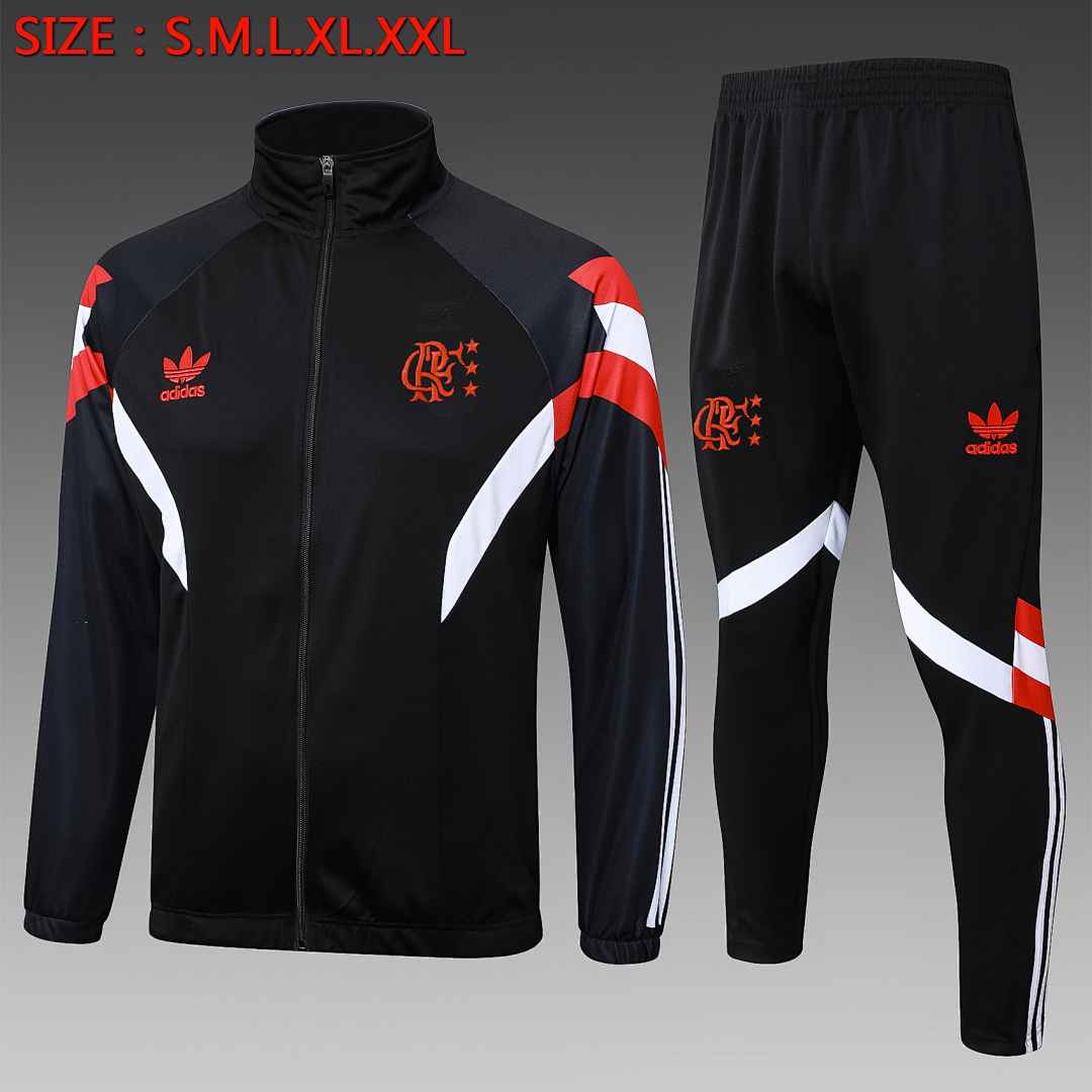 Survêtement Veste Jogging Flamengo 2024/25 Noir Rétro