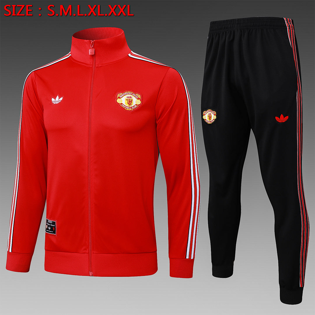 Survêtement Veste Zip Rétro Manchester United Rouge 2025/26