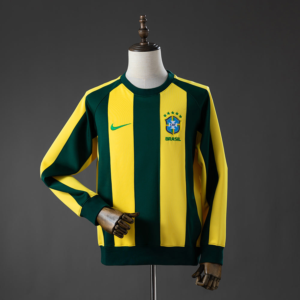 Sweatshirt Brésil Manches Longues Jaune et Vert
