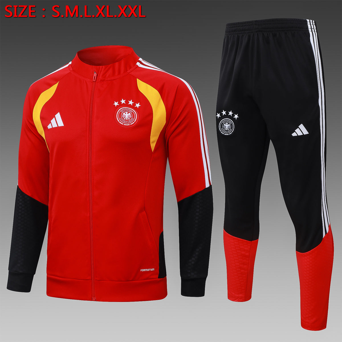 Veste à Capuche Zippée Allemagne Germany Rouge