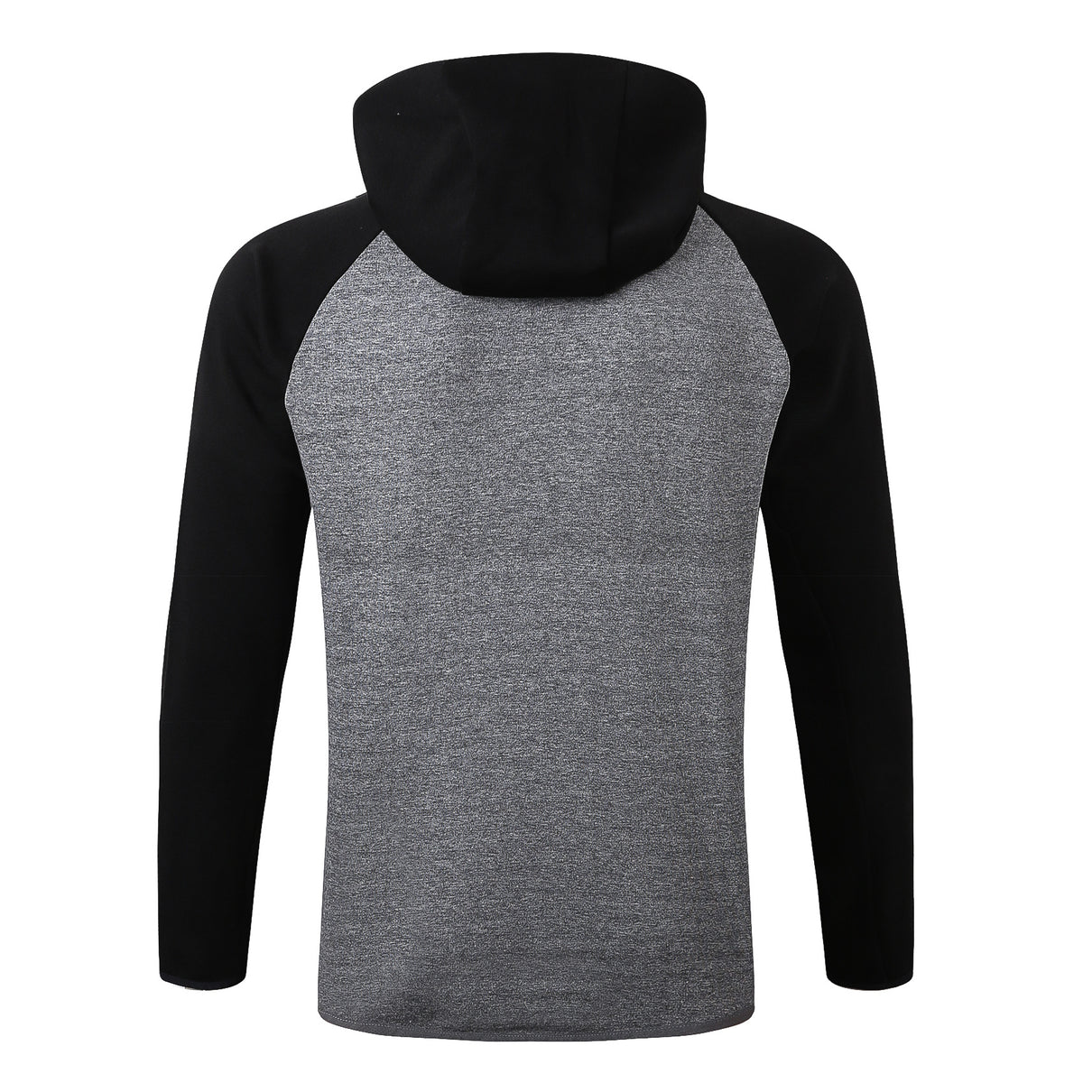 Veste à Capuche Zippée Gris Poches Noires