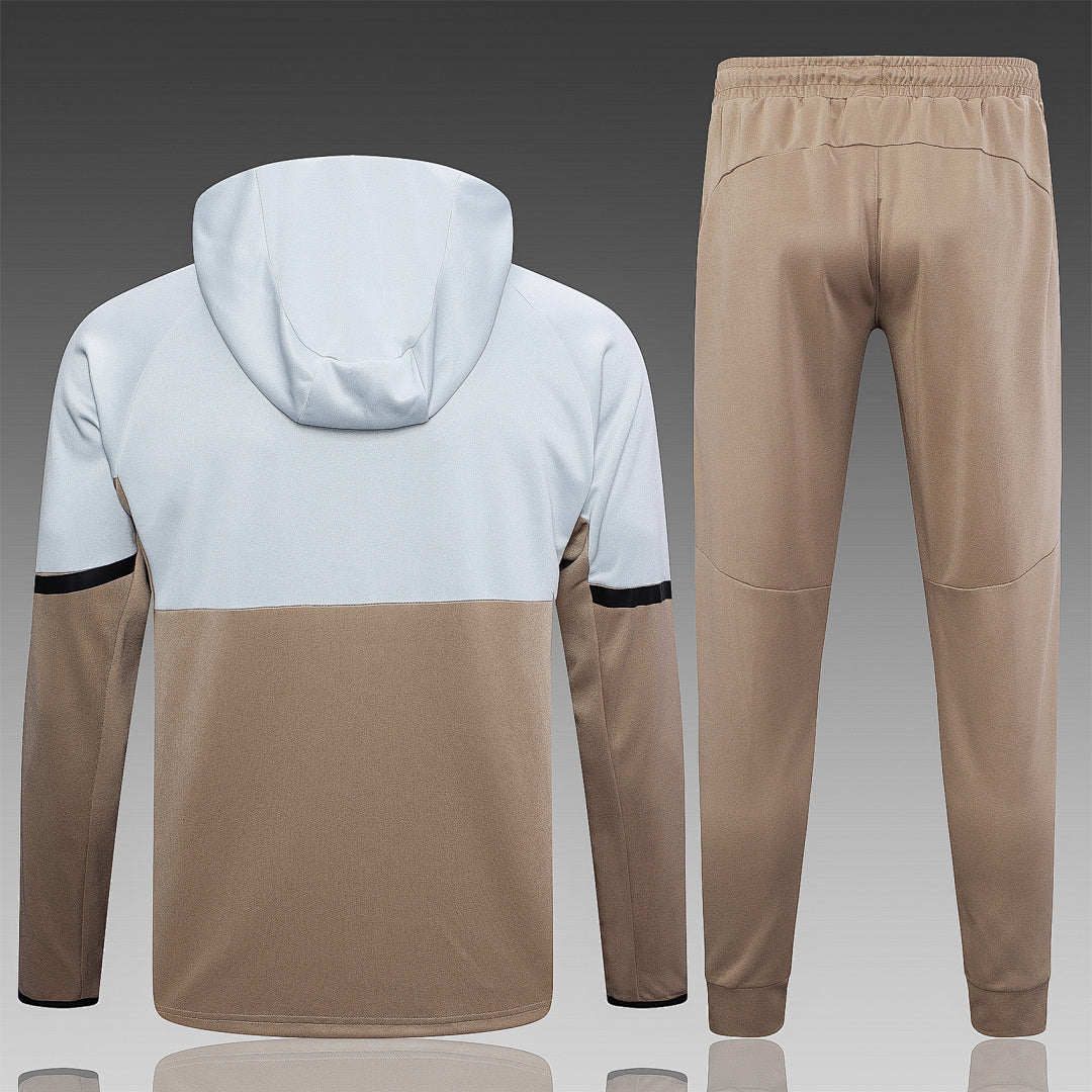 Veste à Capuche Zippée Kaki et Gris Clair 2023/24