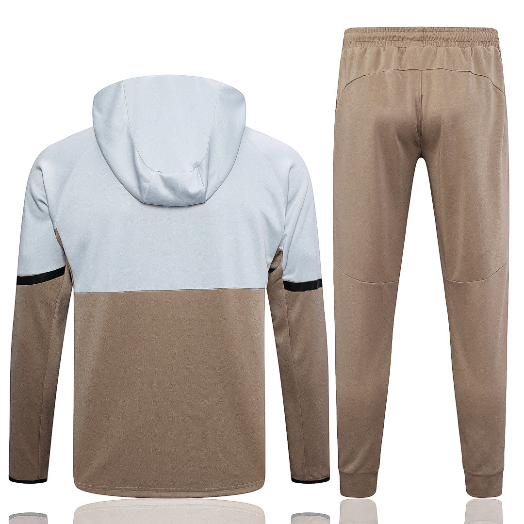 Veste à Capuche Zippée Kaki et Gris Clair 2023/24