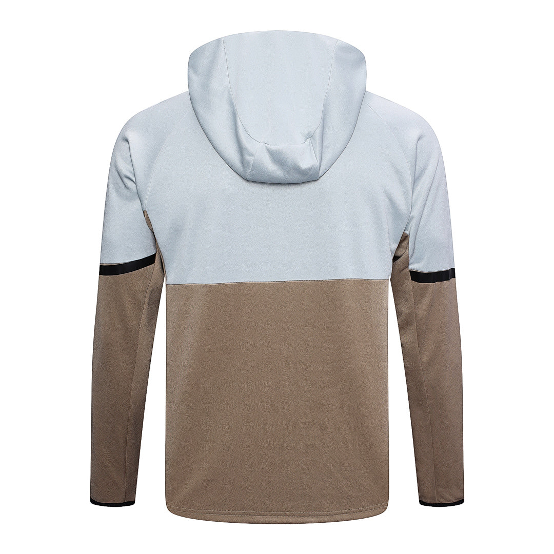 Veste à Capuche Zippée Kaki et Gris Clair 2023/24