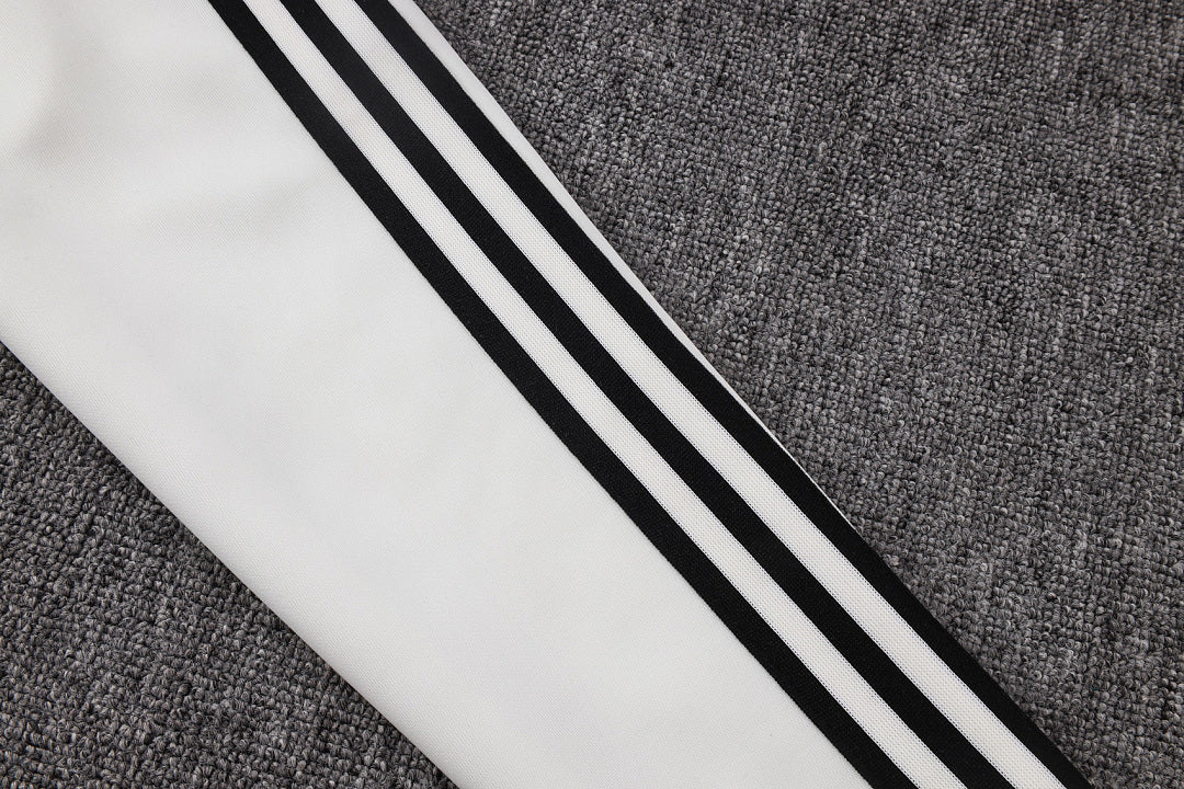 Veste à Capuche Zippée Noir et Blanc