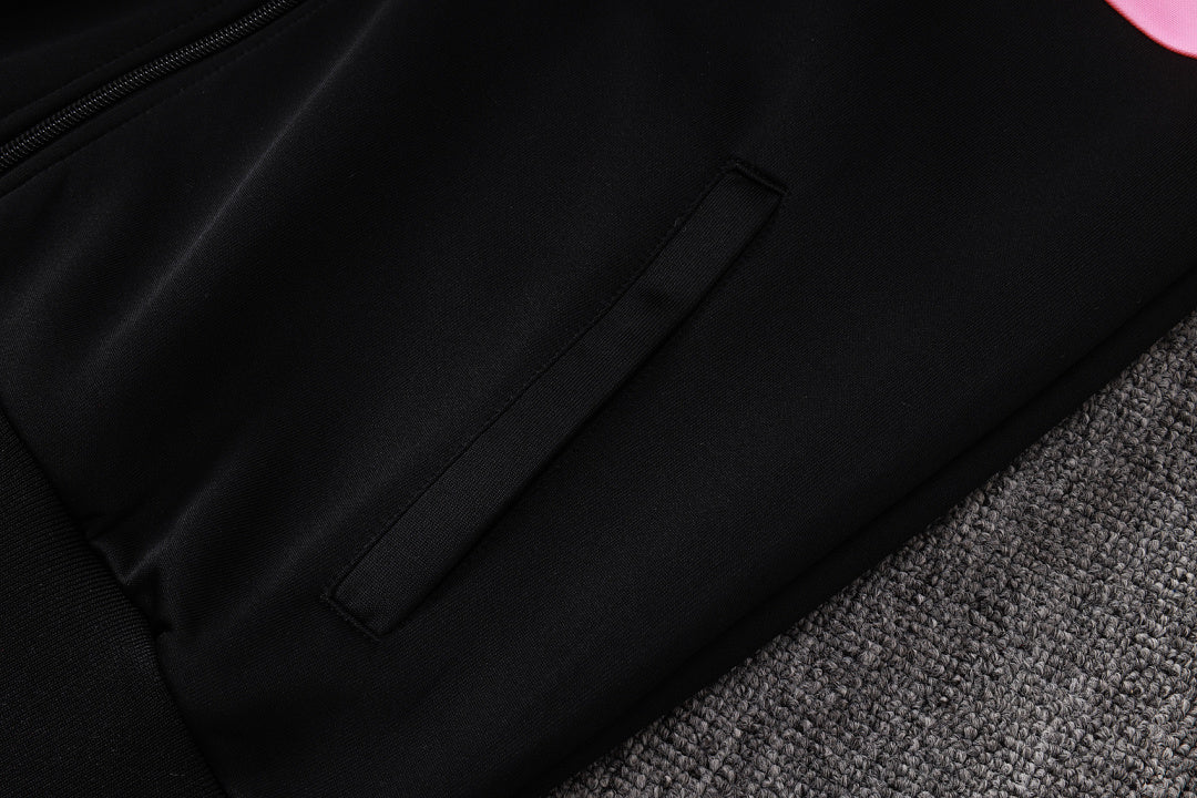 Veste à Capuche Zippée Noir et Blanc