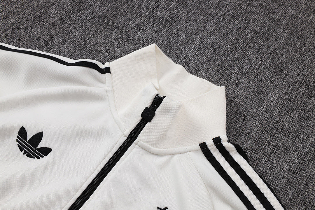 Veste à Capuche Zippée Noir et Blanc