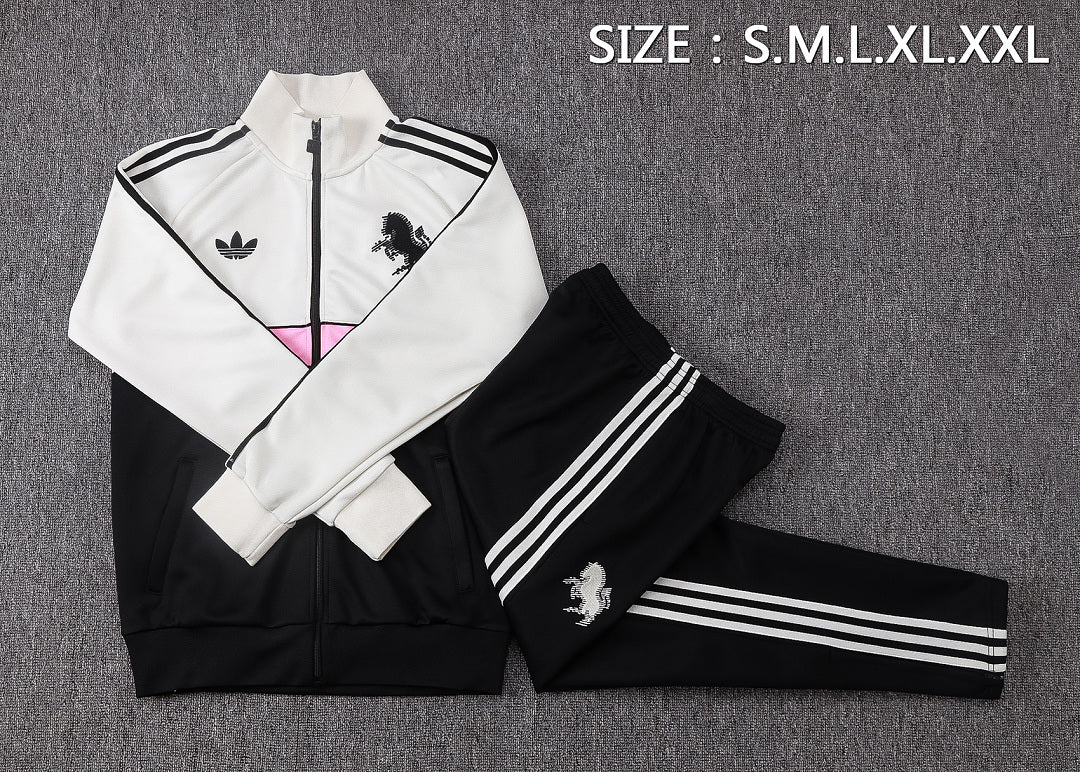Veste à Capuche Zippée Noir et Blanc