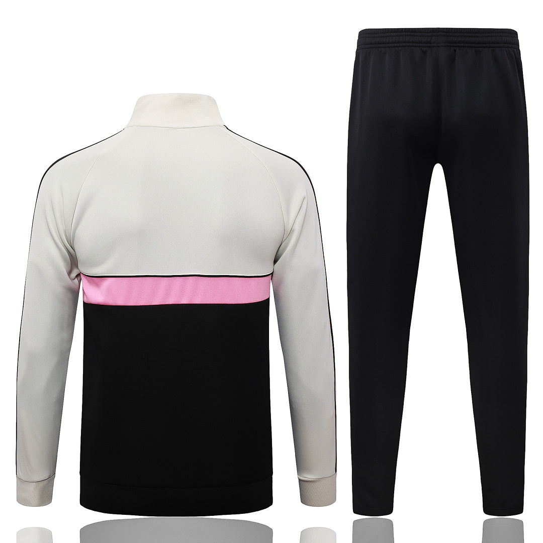 Veste à Capuche Zippée Noir et Blanc