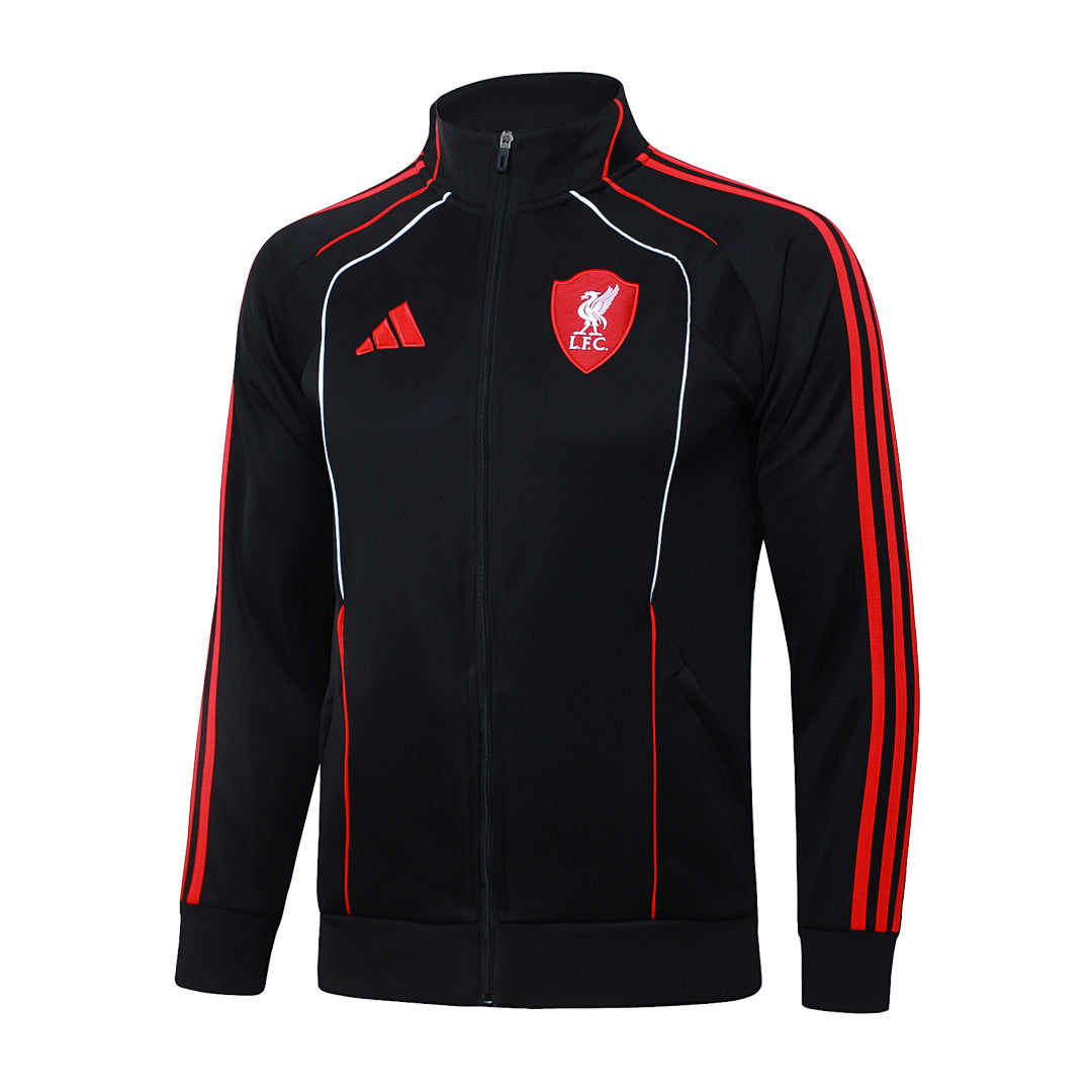 Veste à capuche zippée rétro Liverpool 2025/26 Noir