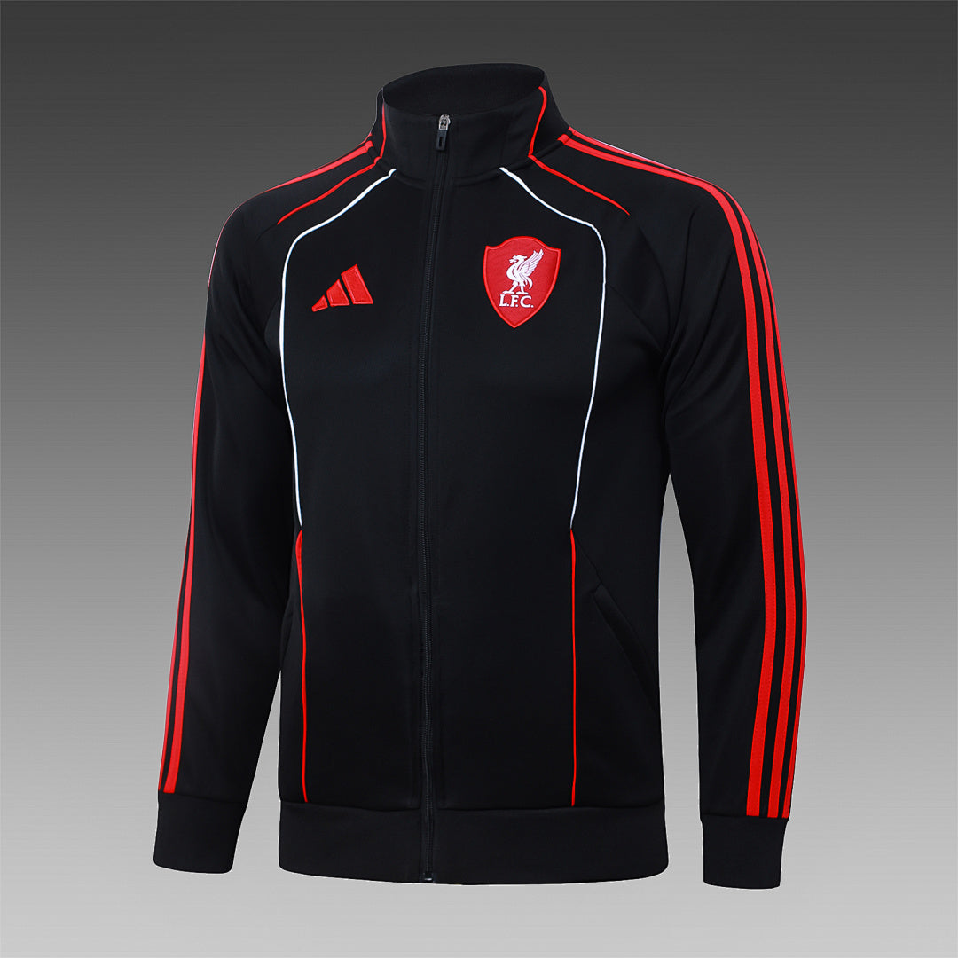 Veste à capuche zippée rétro Liverpool 2025/26 Noir
