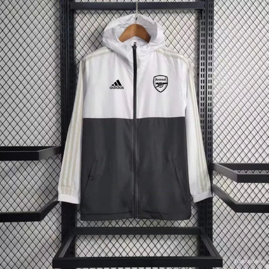 Veste coupe-vent Arsenal blanc/noir 2023/24