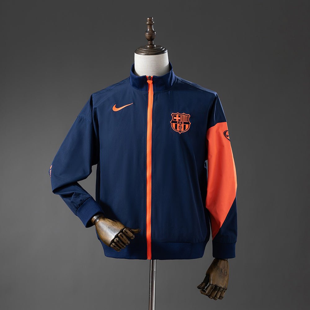 Veste Coupe-Vent Bleu Marine et Orange