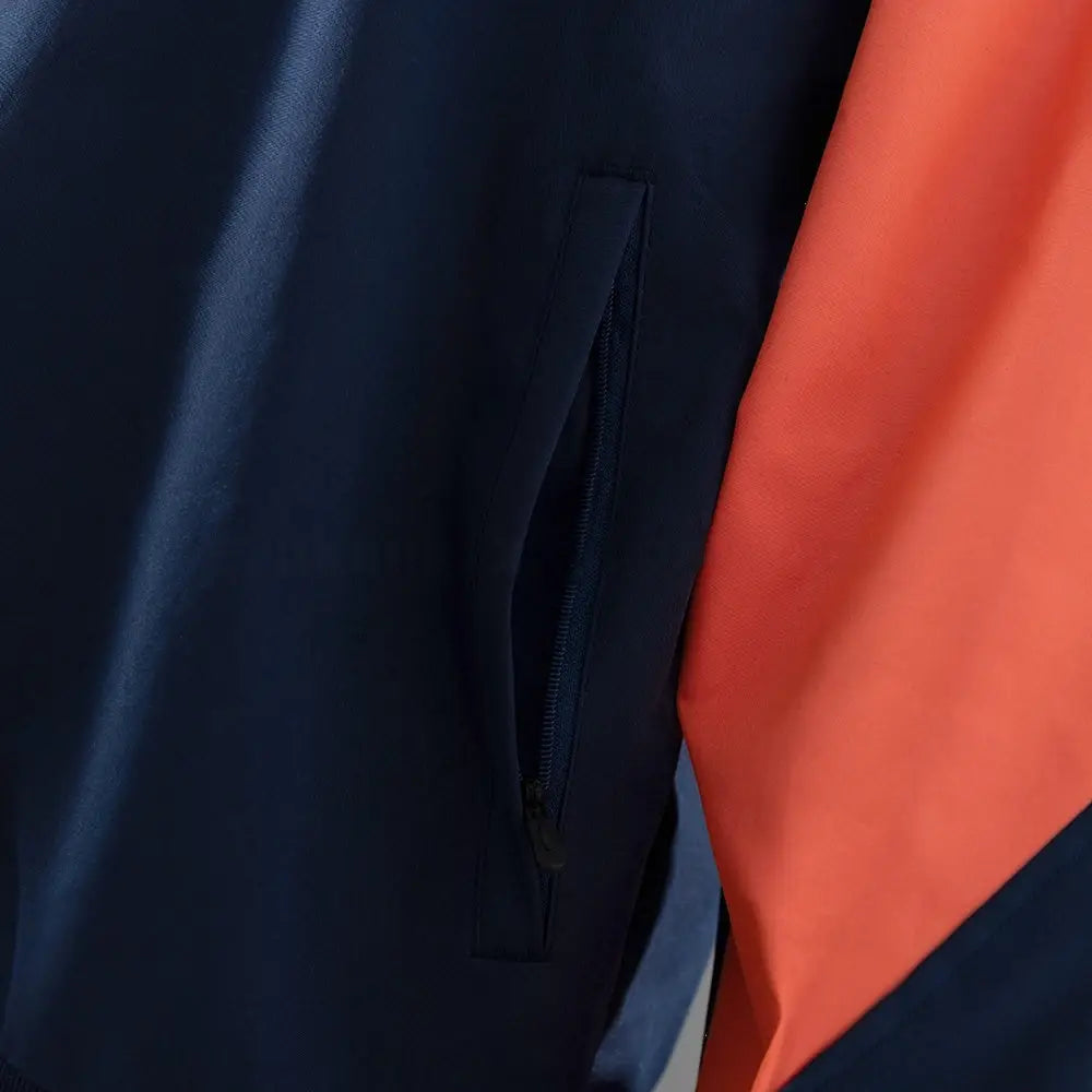 Veste Coupe-Vent Bleu Marine et Orange